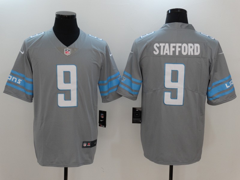 Men's Detroit Lions Matthew Stafford #9 Gray Jersey